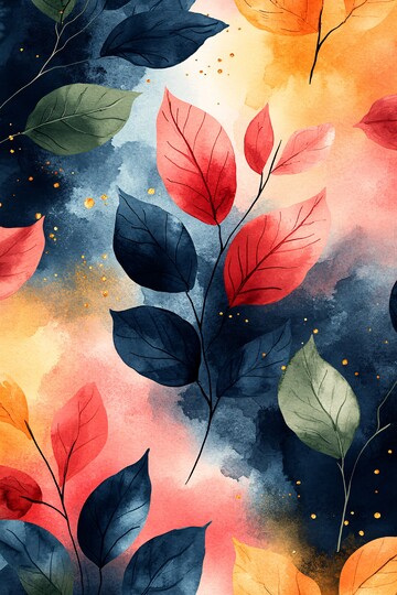 法式花卉水彩纹样1