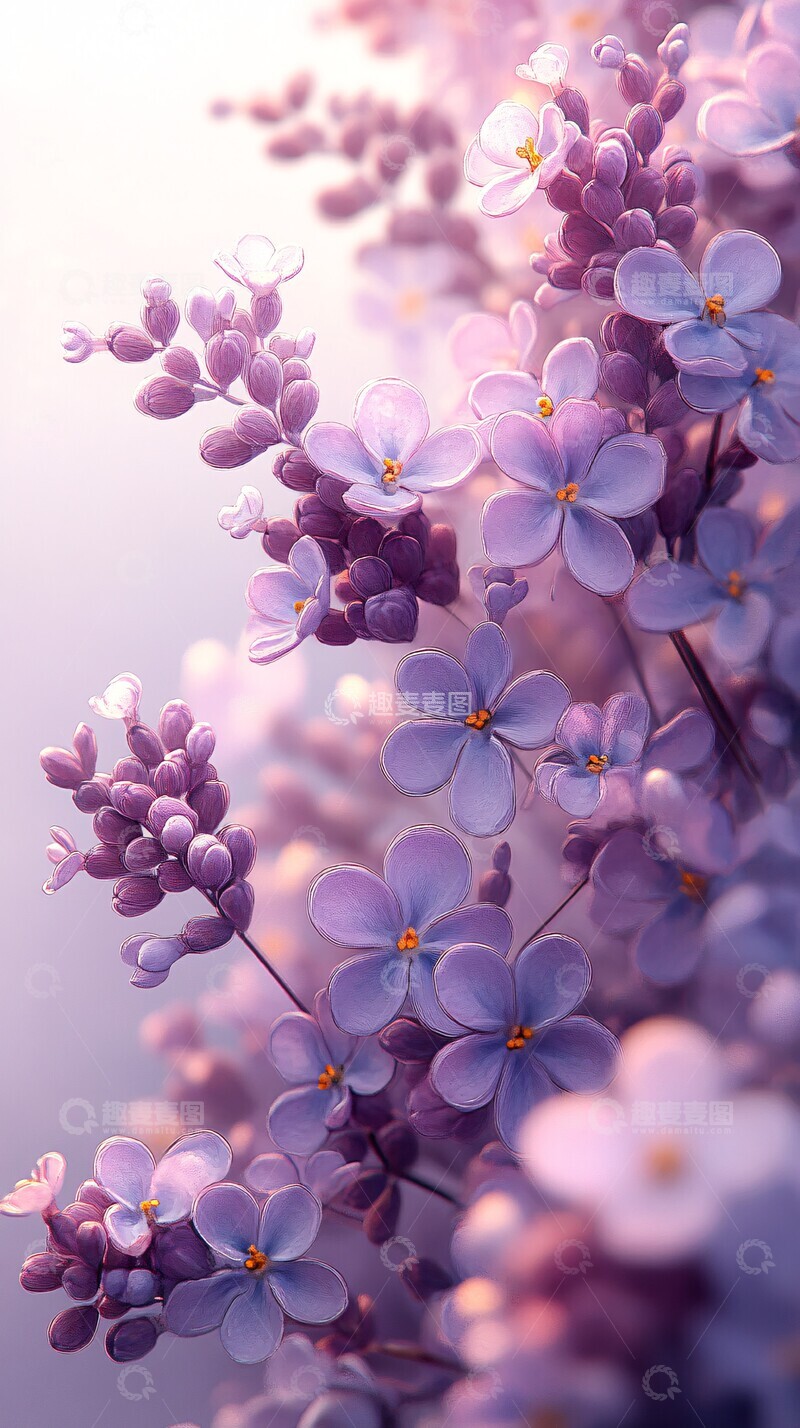 高清大图下载【趣麦麦图】紫色小花环绕设计2