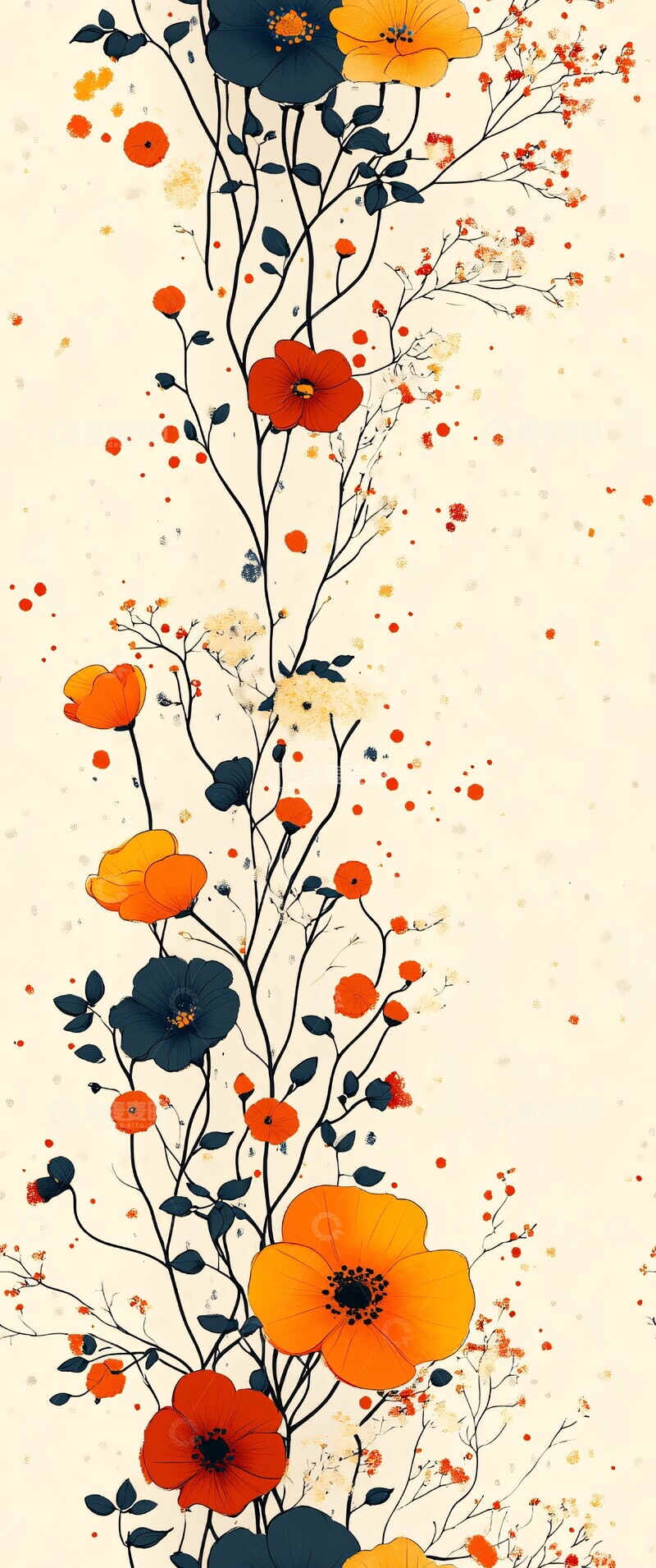 高清大图下载【趣麦麦图】小花叶装饰边框