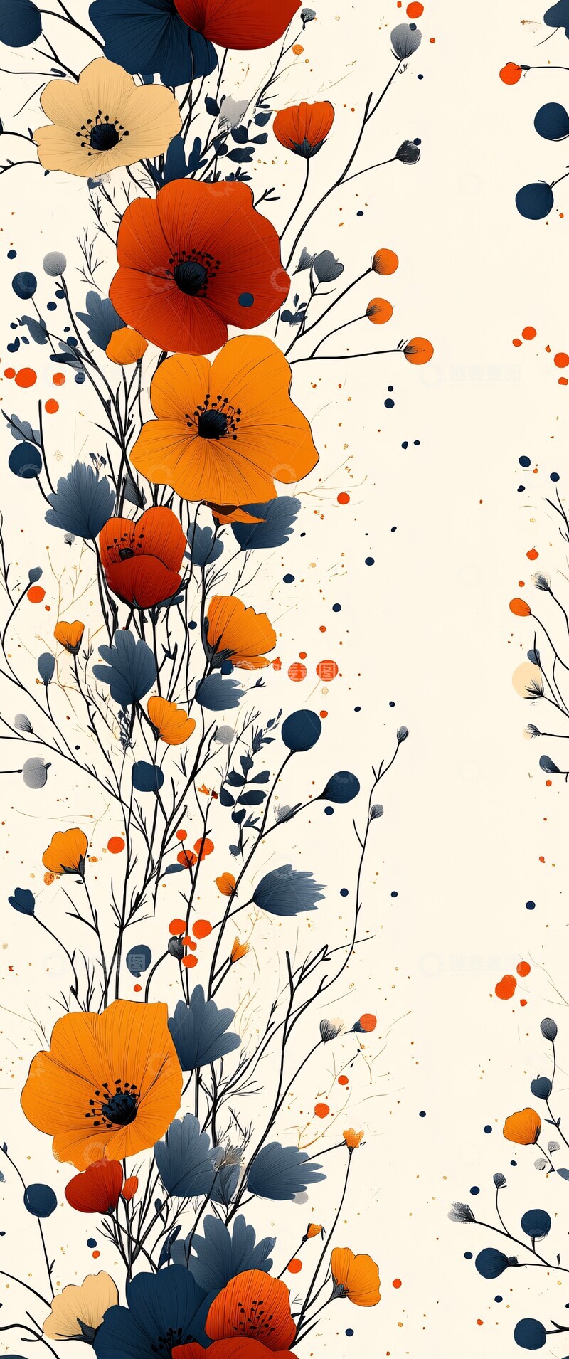 高清大图下载【趣麦麦图】小花叶装饰边框2