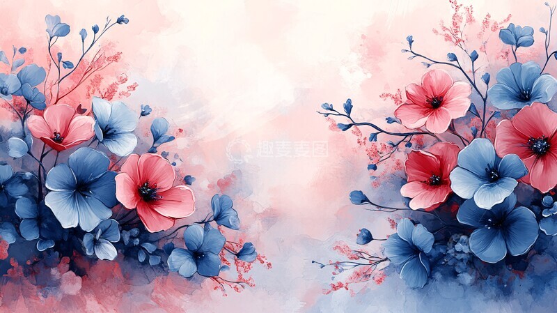 花卉边框水彩背景1