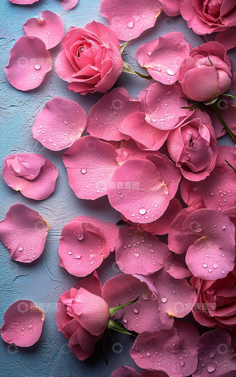高清大图下载【趣麦麦图】粉色玫瑰花瓣2