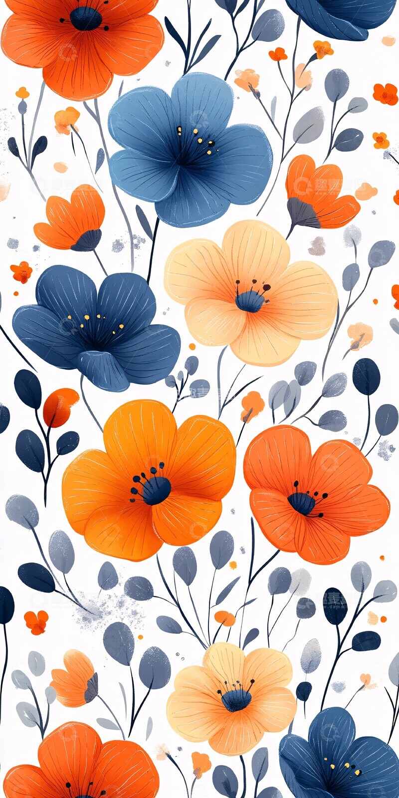 高清大图下载【趣麦麦图】小雏菊图案背景