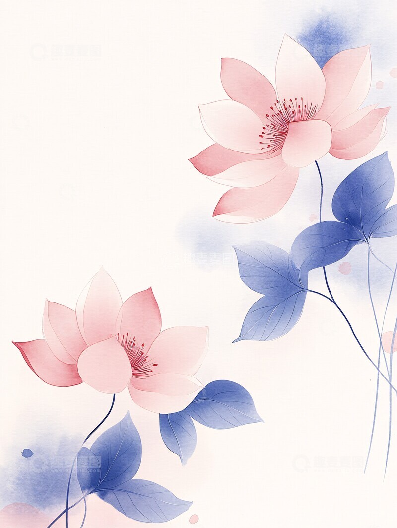 高清大图下载【趣麦麦图】空灵花影成双1