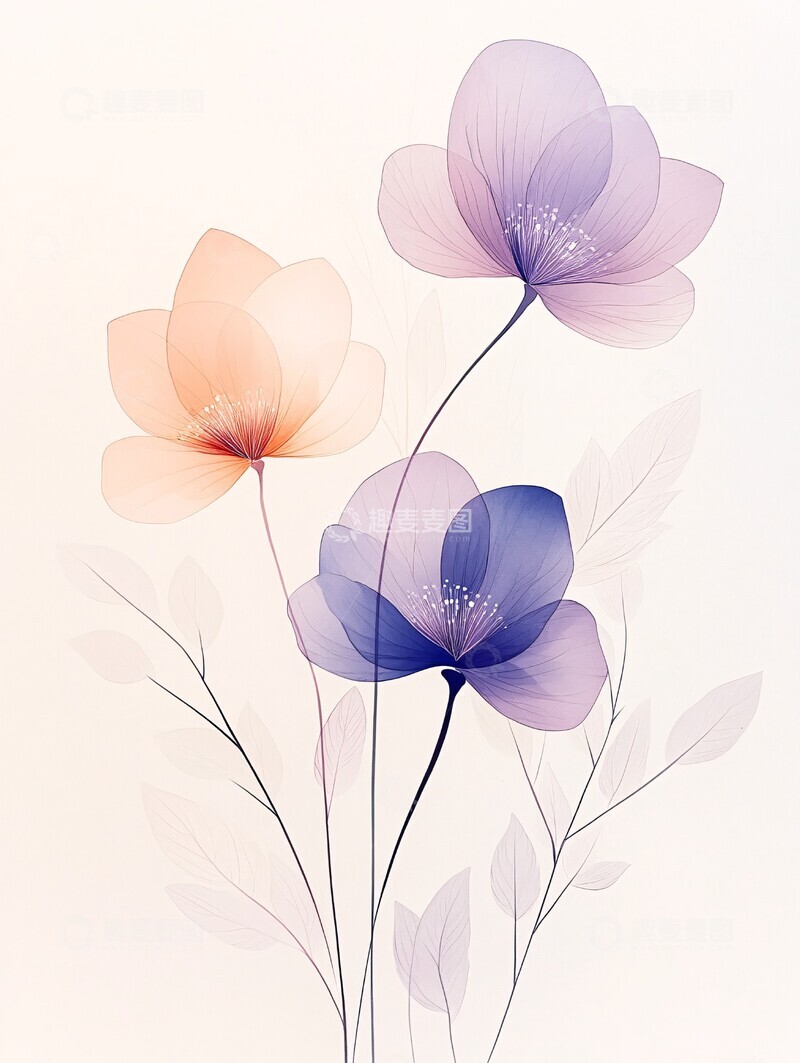 高清大图下载【趣麦麦图】空灵花影成双2