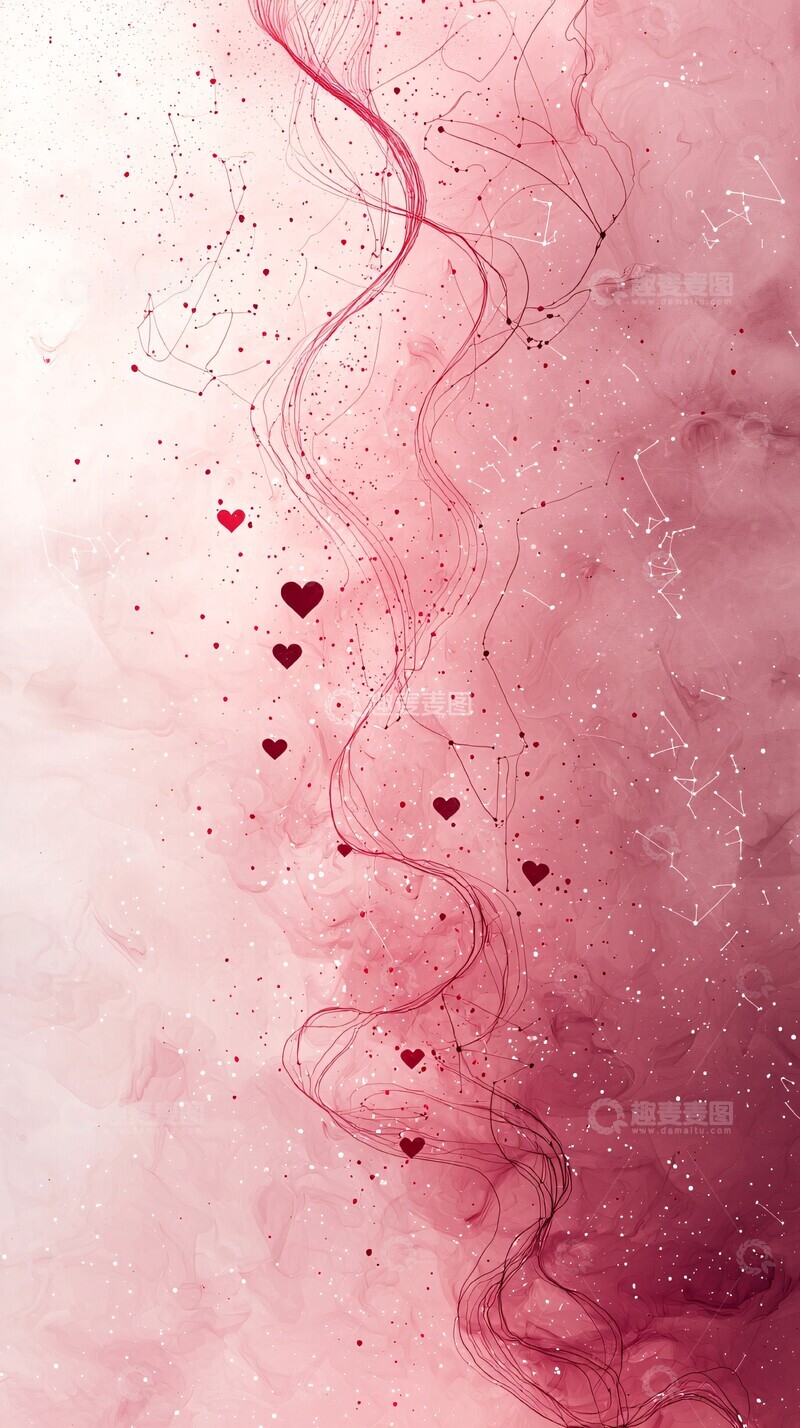 高清大图下载【趣麦麦图】红线星缘红线星缘粉色1