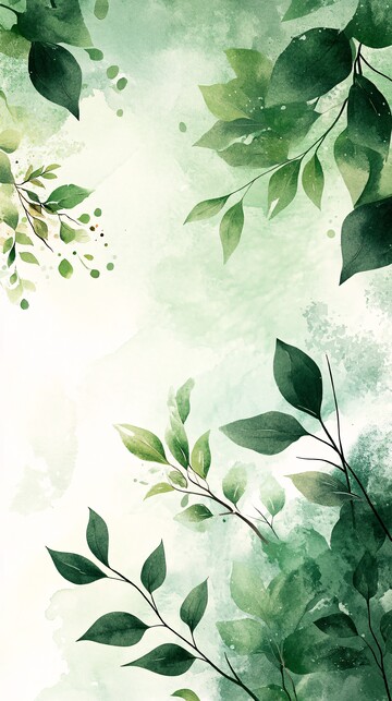 绿意水彩婚礼背景1