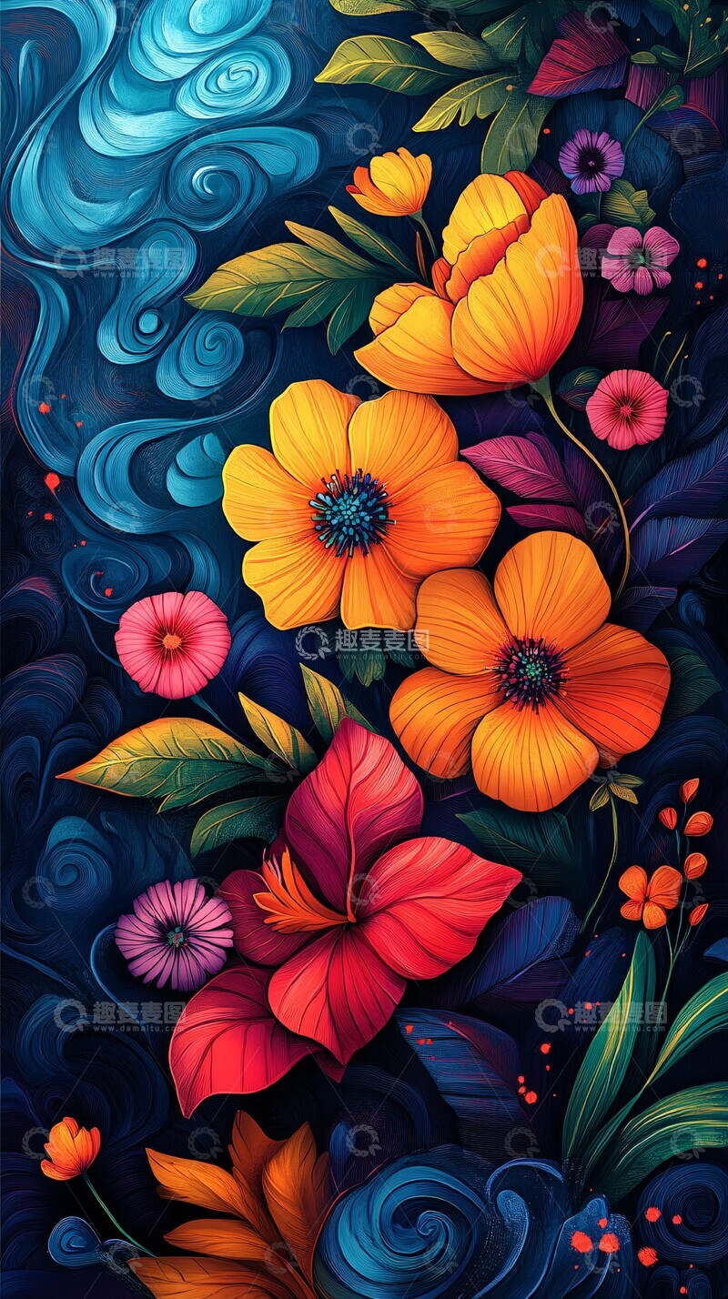 高清大图下载【趣麦麦图】阳光下的迷幻花舞3