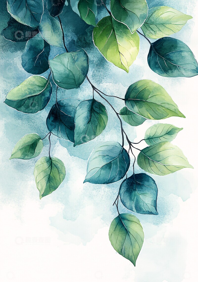 高清大图下载【趣麦麦图】水彩背景框架