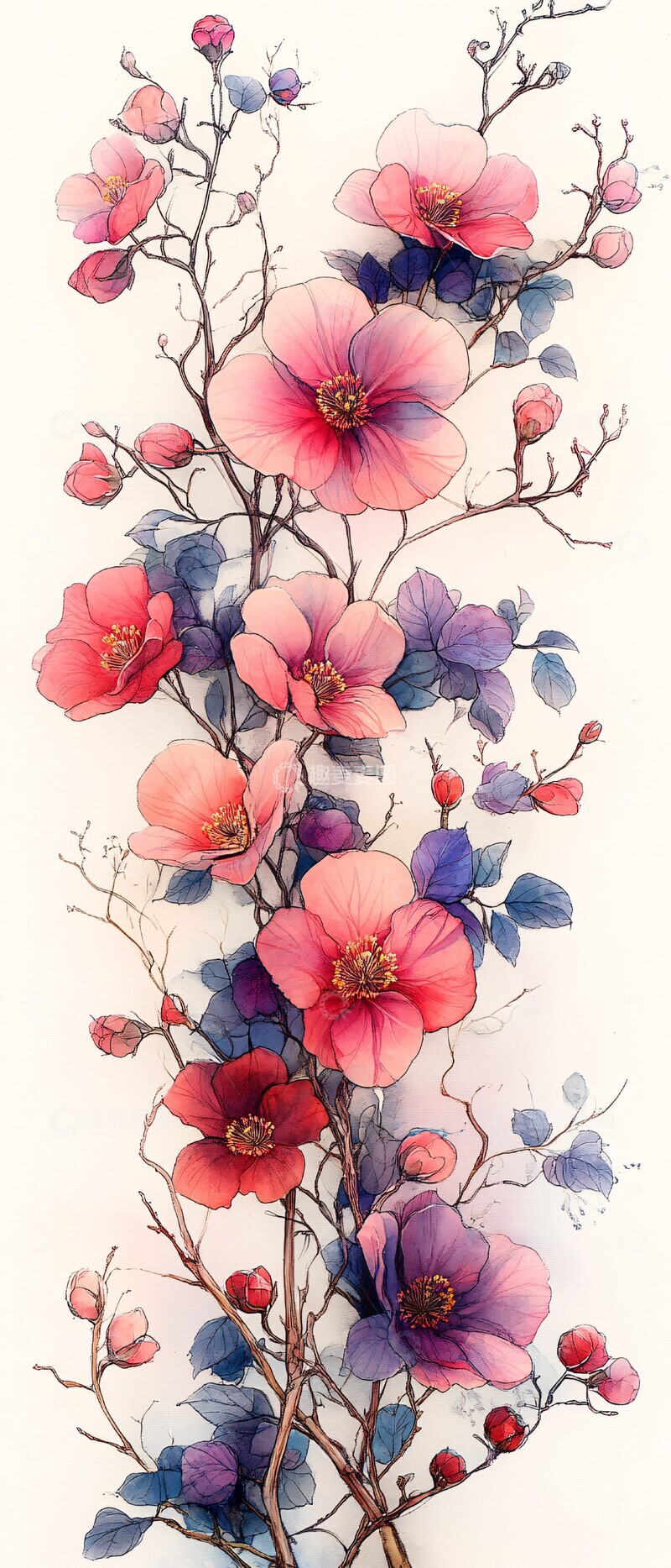 高清大图下载【趣麦麦图】粉色紫色花边白纸