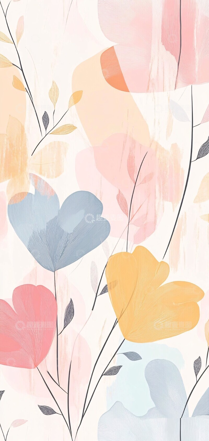 高清大图下载【趣麦麦图】现代花卉背景1