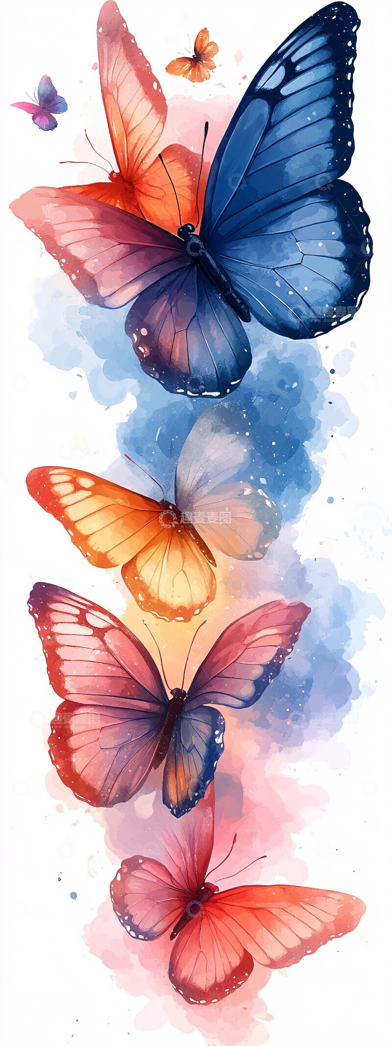 高清大图下载【趣麦麦图】彩蝶云霓图案3