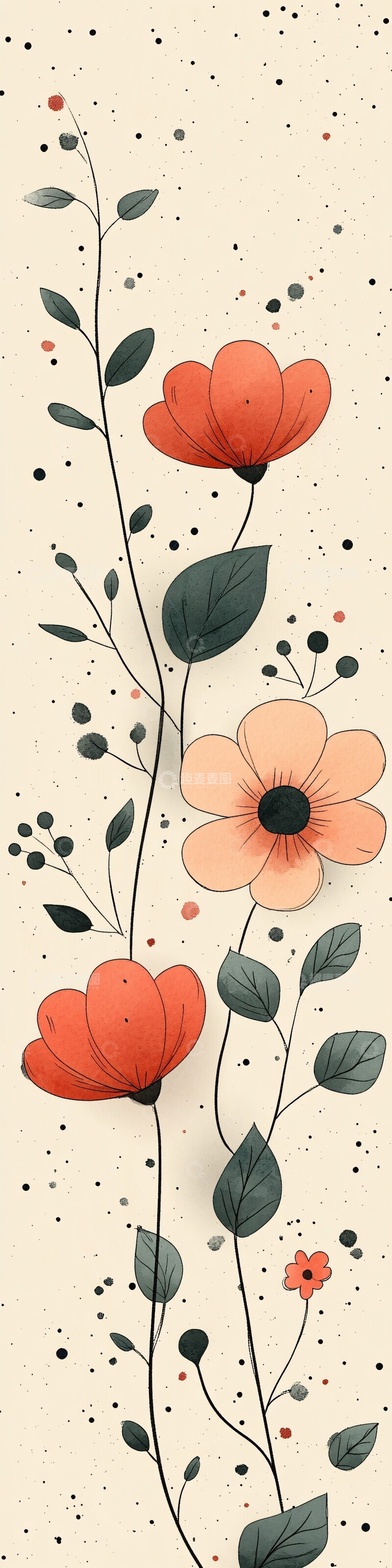 高清大图下载【趣麦麦图】花卉水彩边框