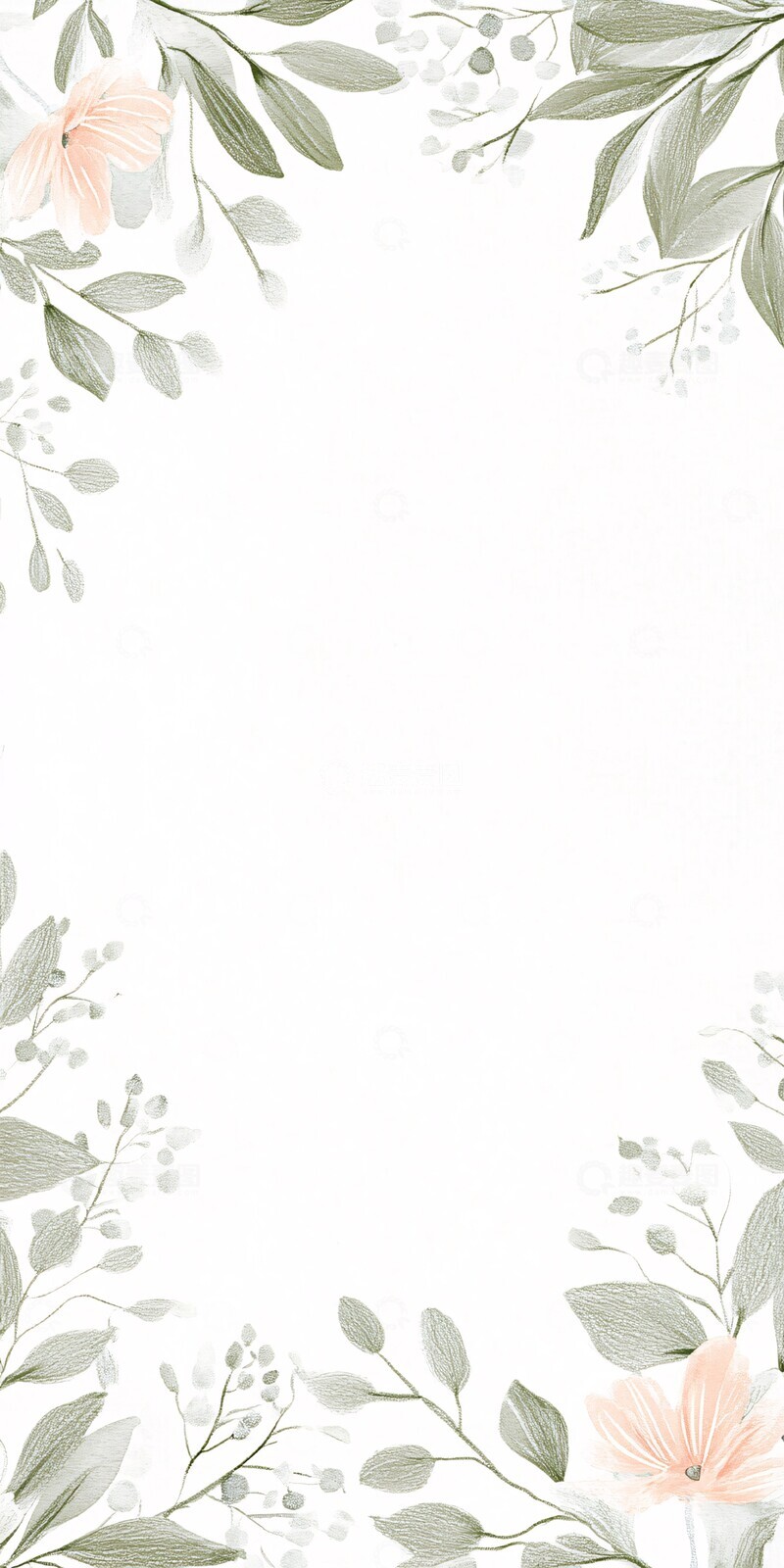 高清大图下载【趣麦麦图】绿底花卉图案