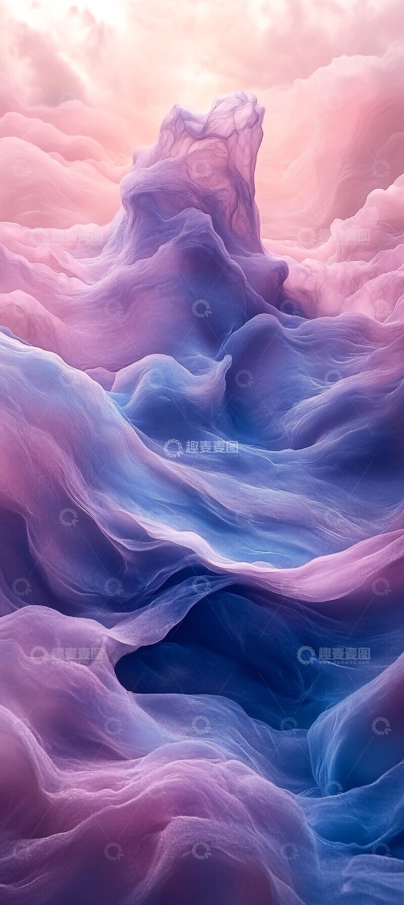 高清大图下载【趣麦麦图】云水紫蓝背景图1