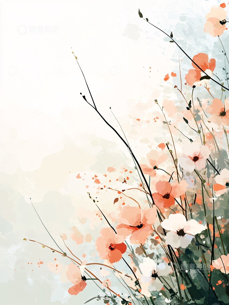 高清大图下载【趣麦麦图】兰花水彩背景2