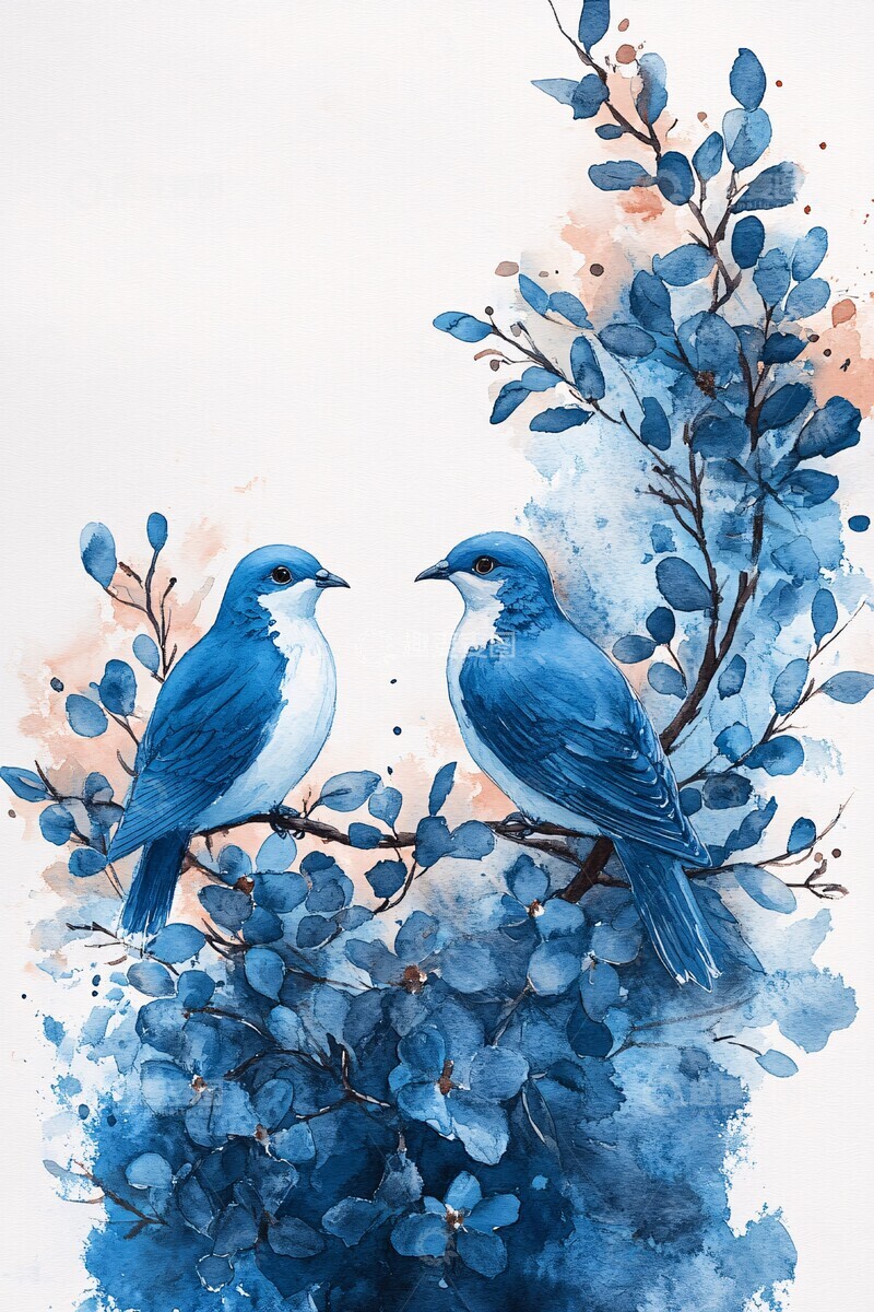 高清大图下载【趣麦麦图】水彩信纸鸽子橄榄枝1