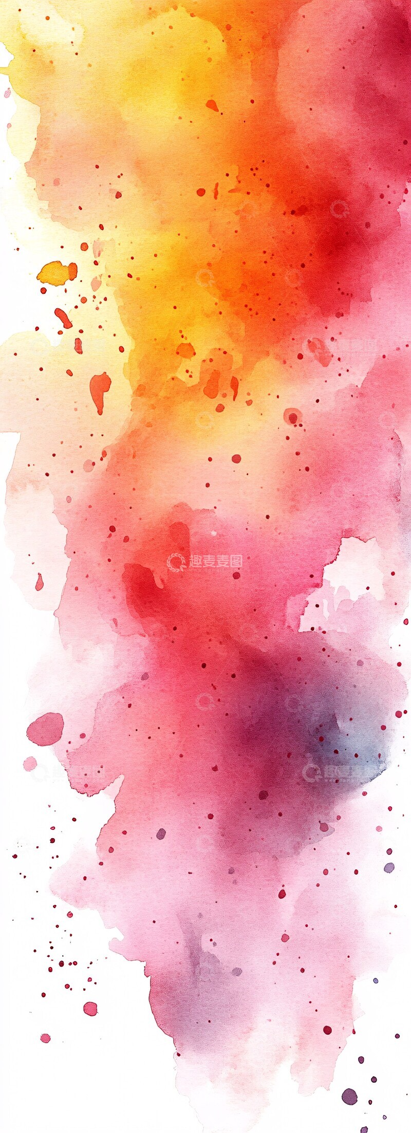 高清大图下载【趣麦麦图】粉黄水彩背景3