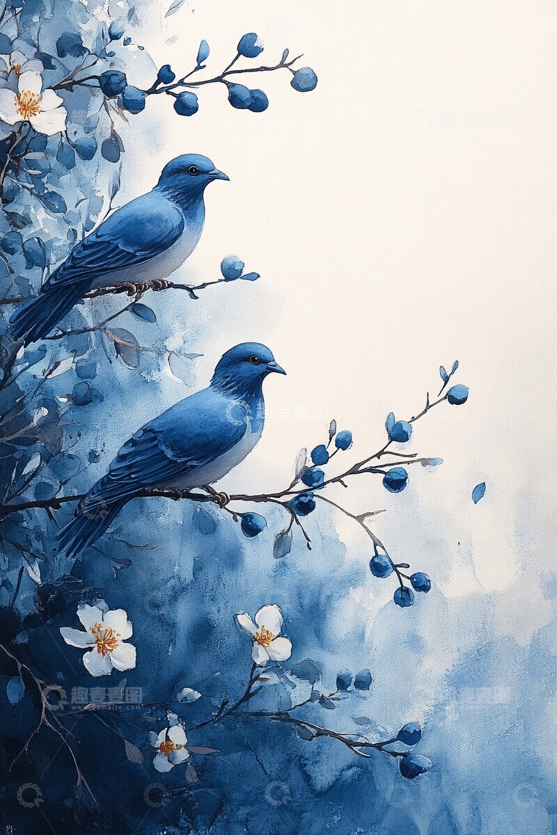 高清大图下载【趣麦麦图】水彩信纸鸽子橄榄枝