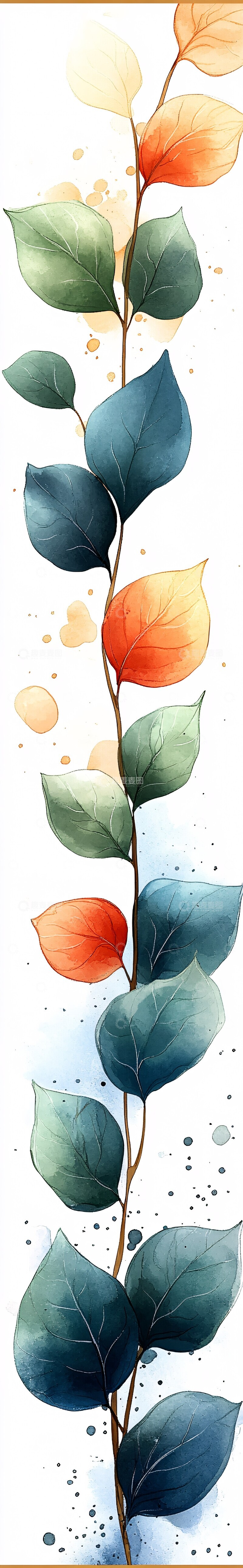 高清大图下载【趣麦麦图】水彩绿植婚礼请柬3