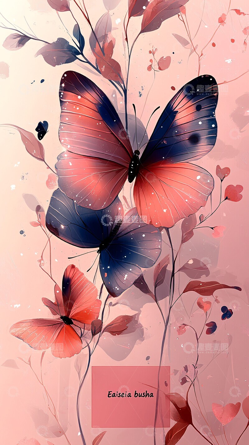 高清大图下载【趣麦麦图】蝴蝶花朵背景图1