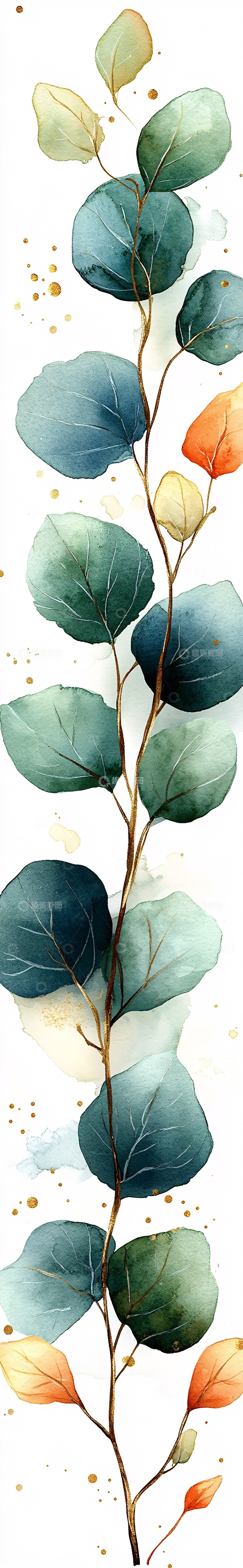 高清大图下载【趣麦麦图】-水彩绿植婚礼请柬1