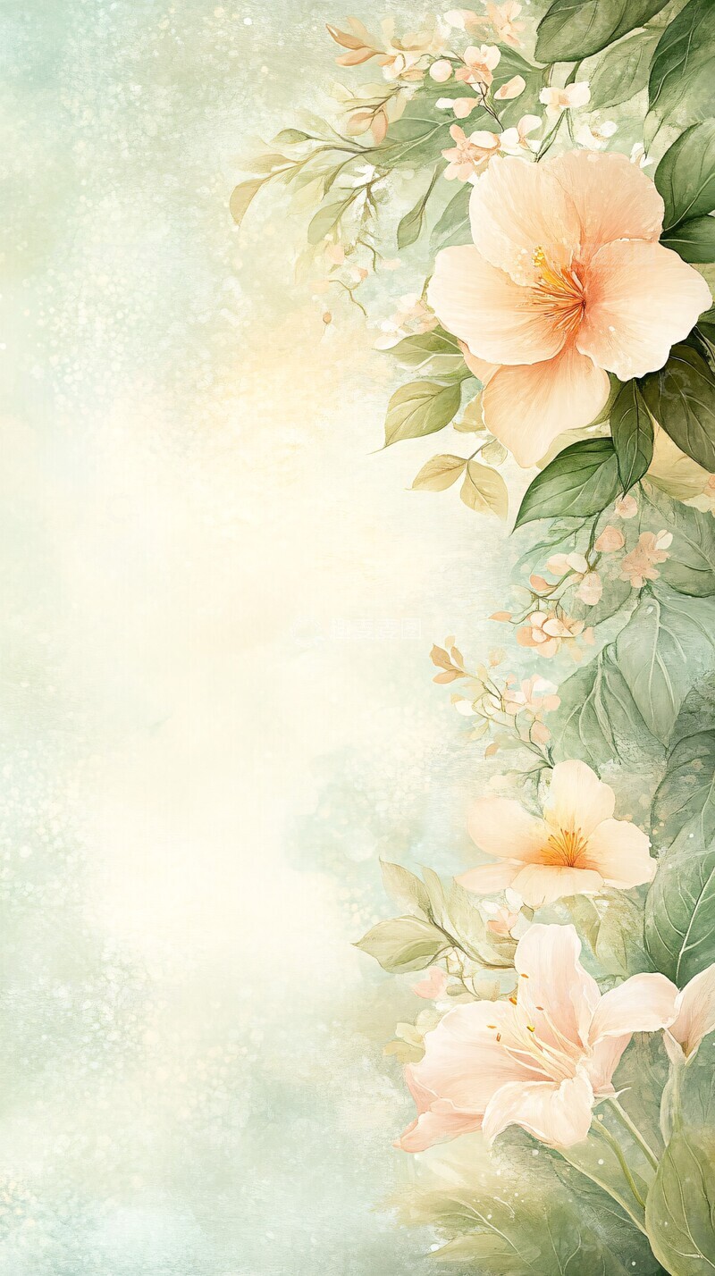 高清大图下载【趣麦麦图】水彩丛林背景空