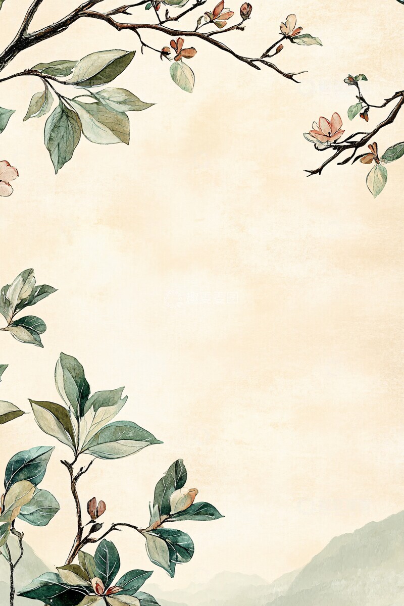 高清大图下载【趣麦麦图】智能纸边植物藤蔓3