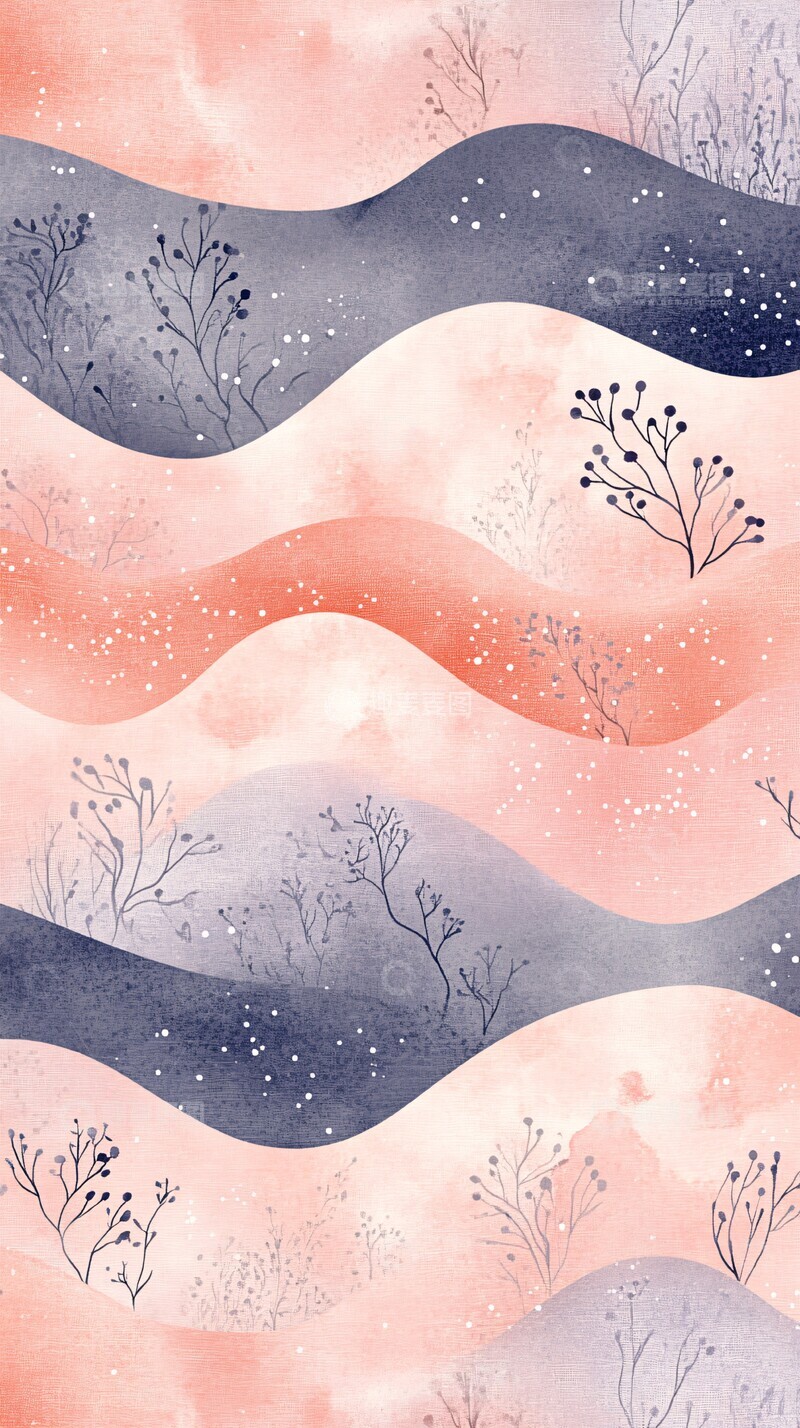 高清大图下载【趣麦麦图】水彩波纹图案1