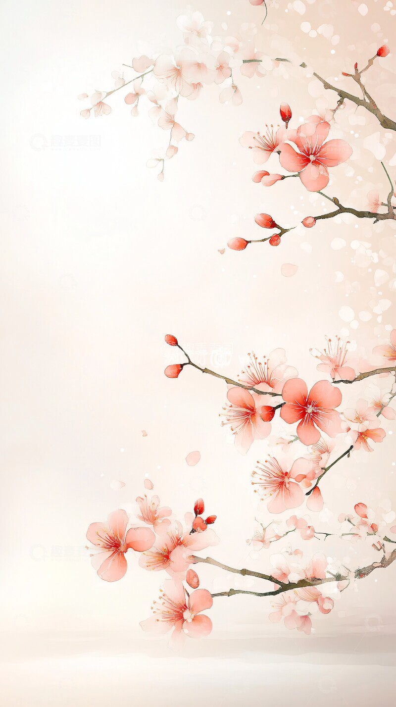 高清大图下载【趣麦麦图】粉红兰花水墨画2