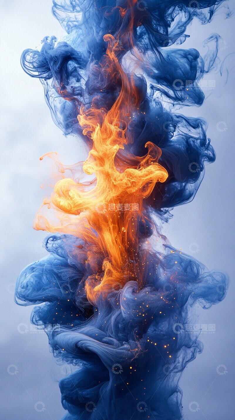 高清大图下载【趣麦麦图】蓝墨喷溅背景海报1