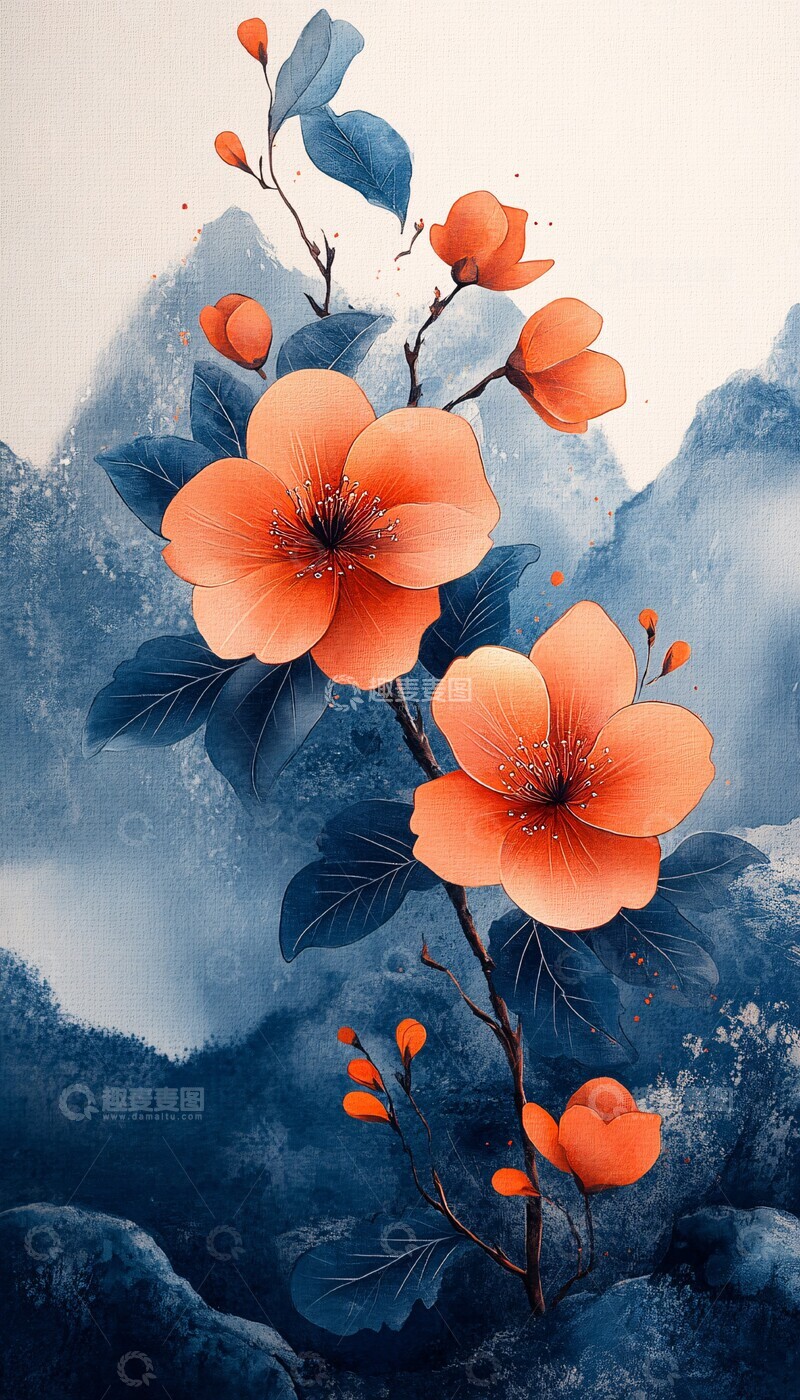 高清大图下载【趣麦麦图】花叶菜单背景图