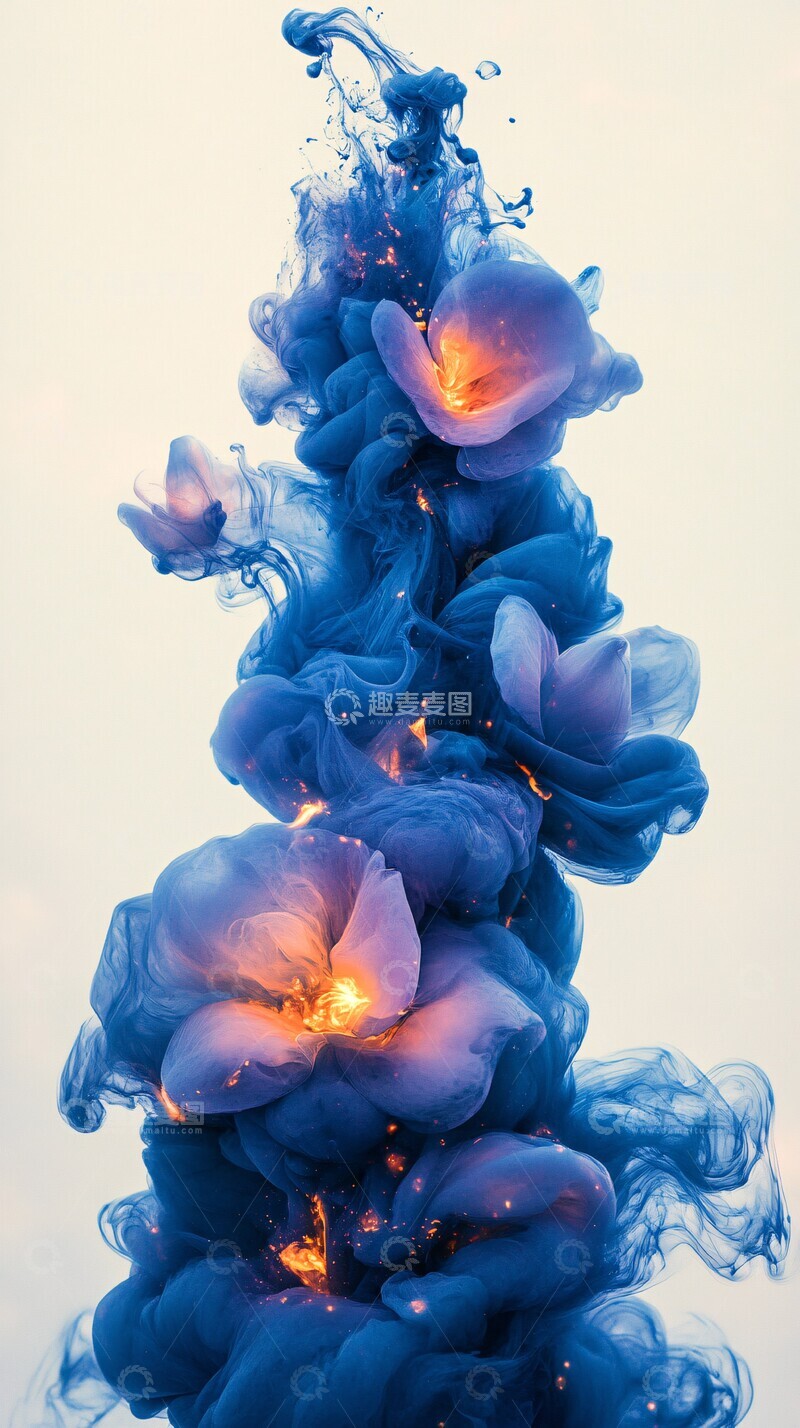 高清大图下载【趣麦麦图】蓝墨喷溅背景海报