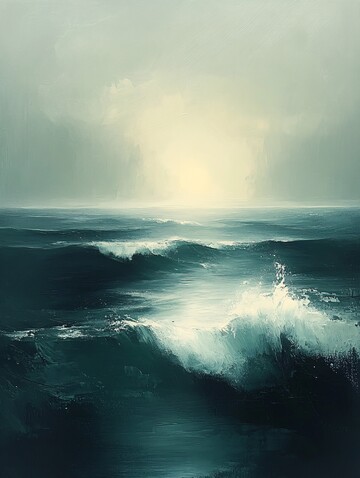 海面意境水面绿色灰色