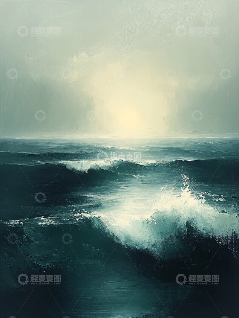 高清大图下载【趣麦麦图】海面意境水面绿色灰色
