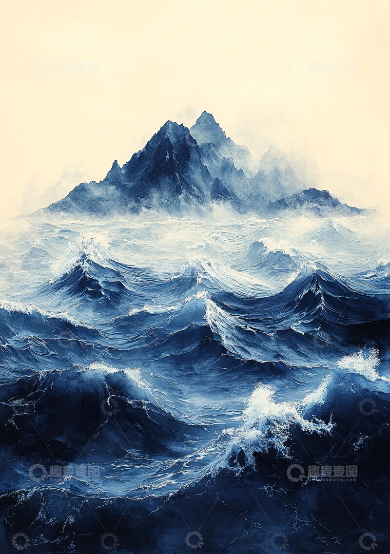 高清大图下载【趣麦麦图】水波纹轻柔涂绘1