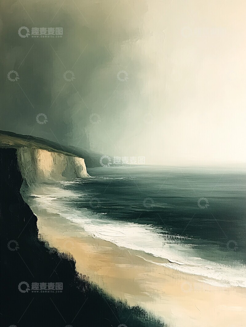 高清大图下载【趣麦麦图】海面意境水面绿色灰色3