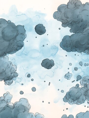 阴郁天空蓝墨水绘1