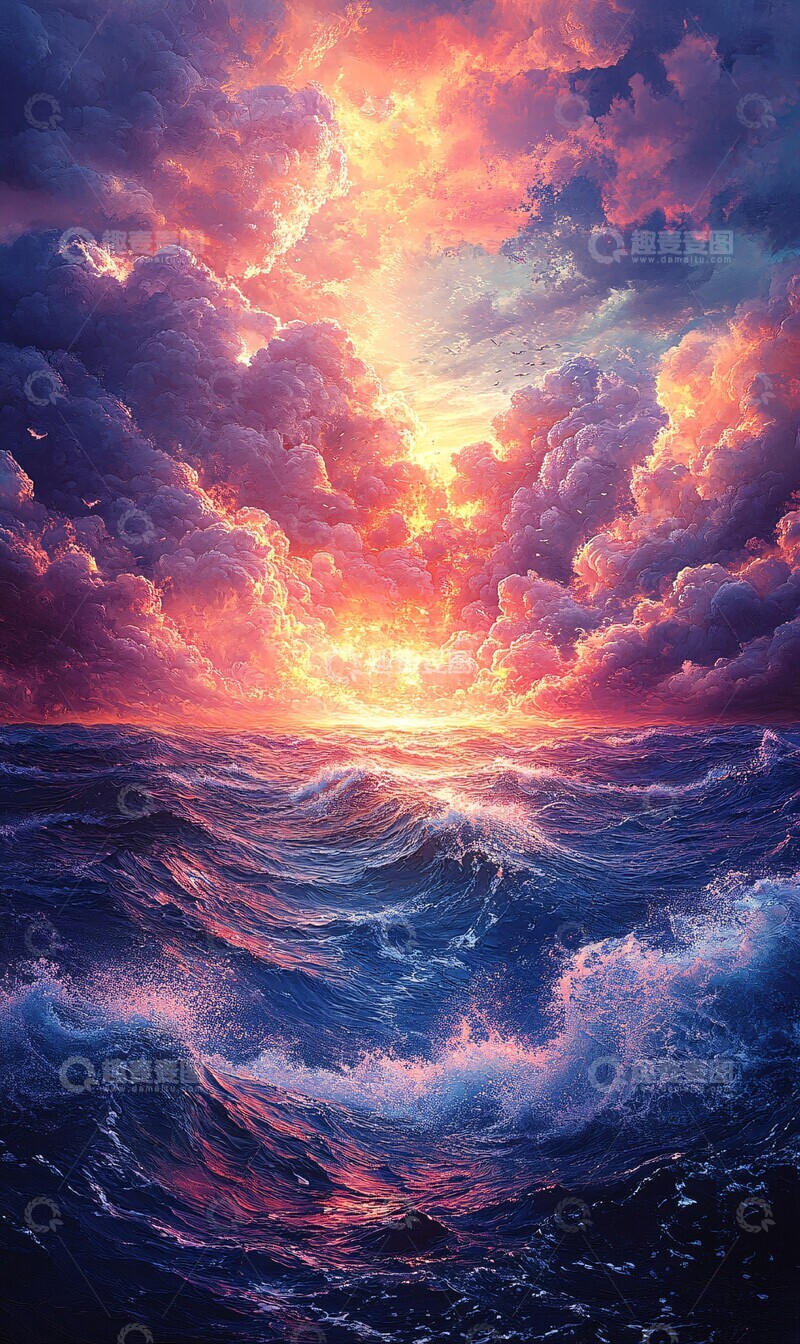 高清大图下载【趣麦麦图】天海融合融合颜色背景1