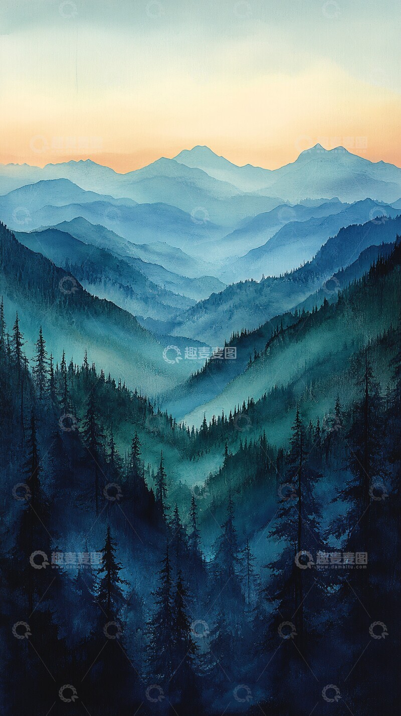 高清大图下载【趣麦麦图】绿色渐变睡垫