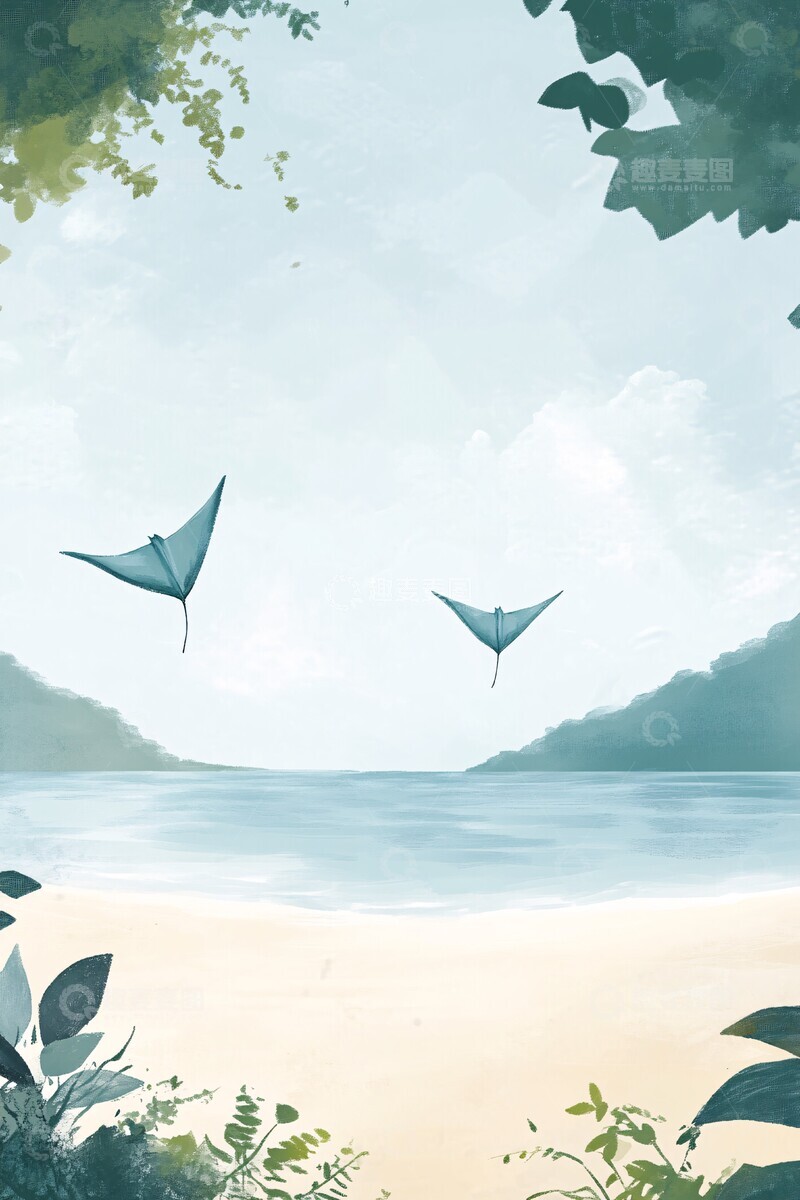 高清大图下载【趣麦麦图】海滩与天空海滩天空海洋