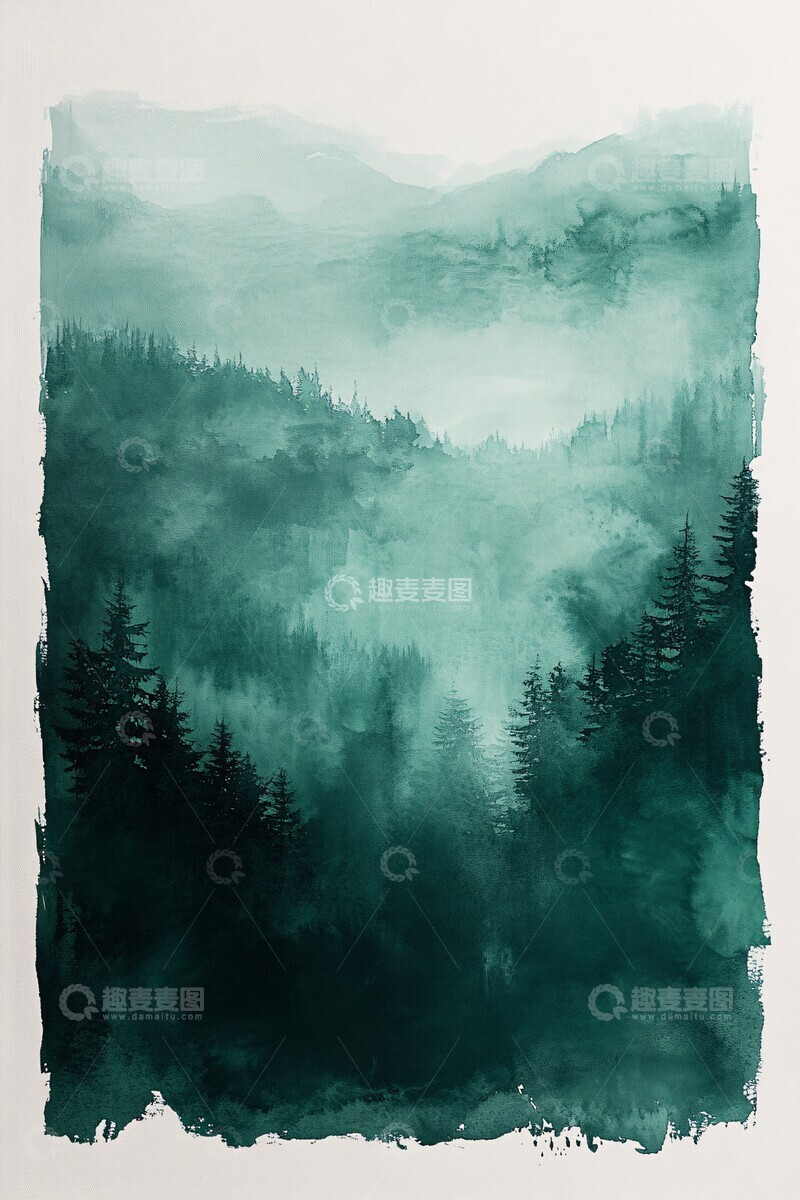 高清大图下载【趣麦麦图】海浪水彩纹理