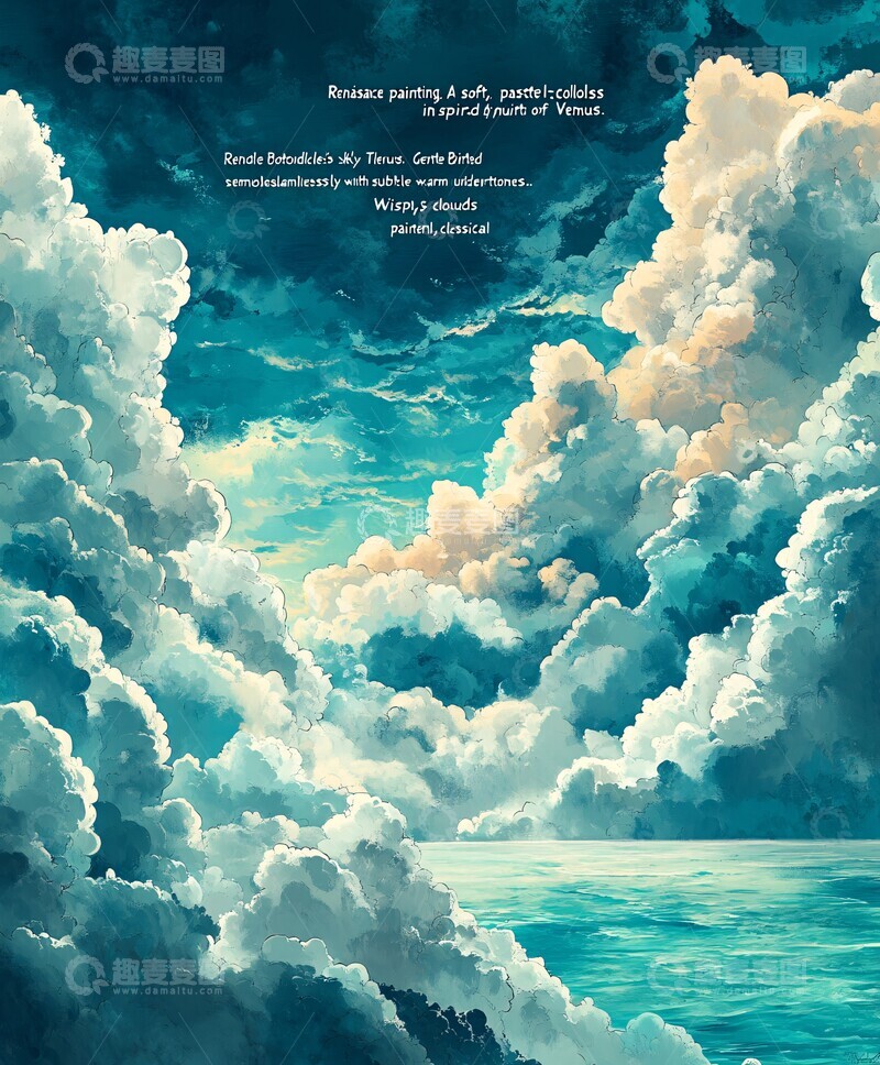 高清大图下载【趣麦麦图】云间细语蓝色天空古典2