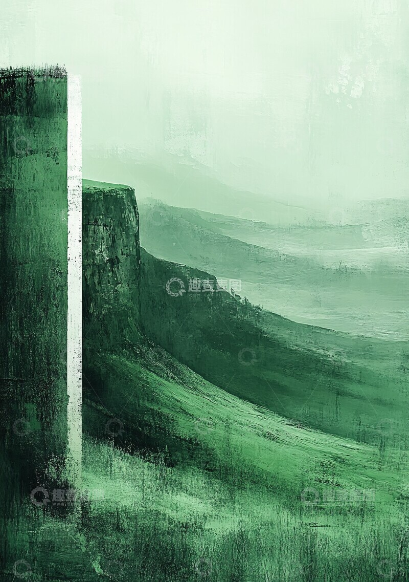 高清大图下载【趣麦麦图】绿色雾气手机画