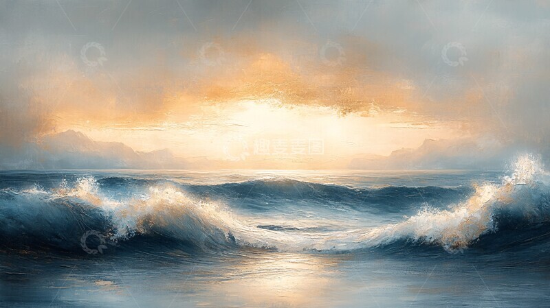 高清大图下载【趣麦麦图】-海浪与金属光1