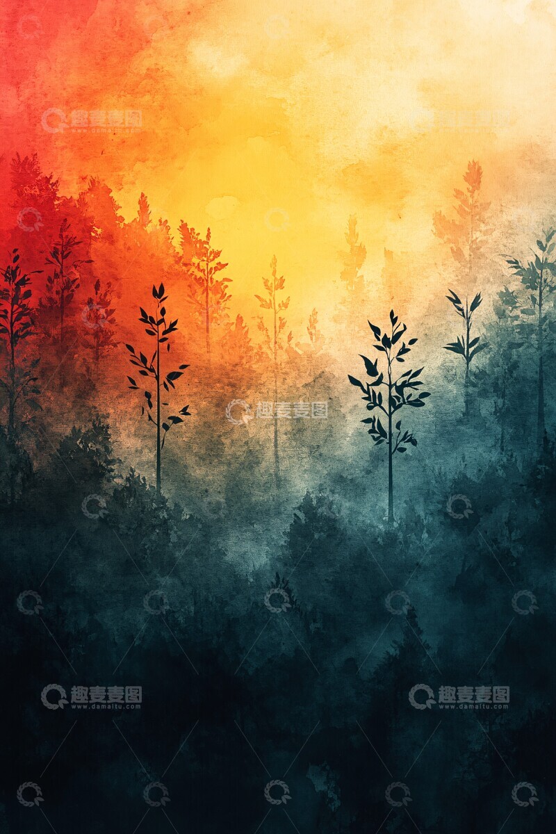 高清大图下载【趣麦麦图】水彩绿色背景