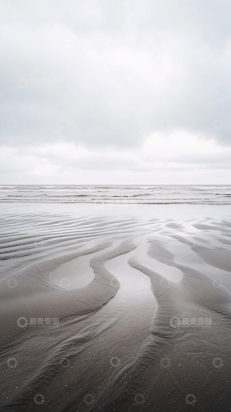 高清大图下载【趣麦麦图】低潮海滩细腻纹理1