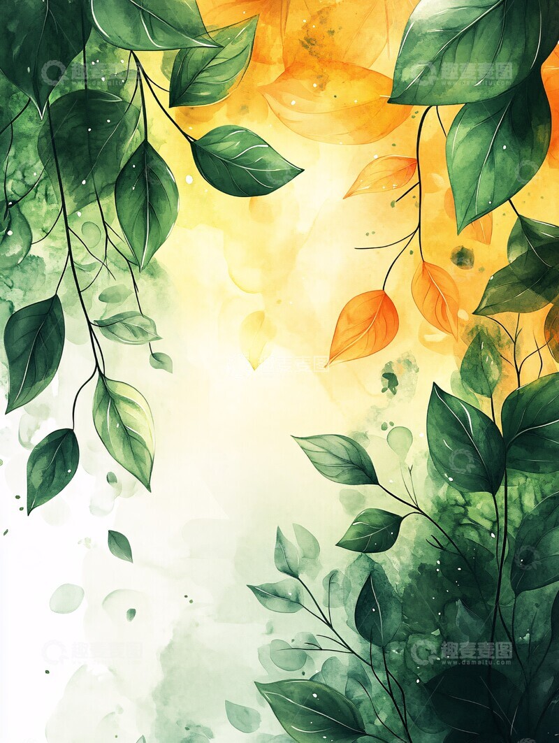 高清大图下载【趣麦麦图】春日水彩背景2