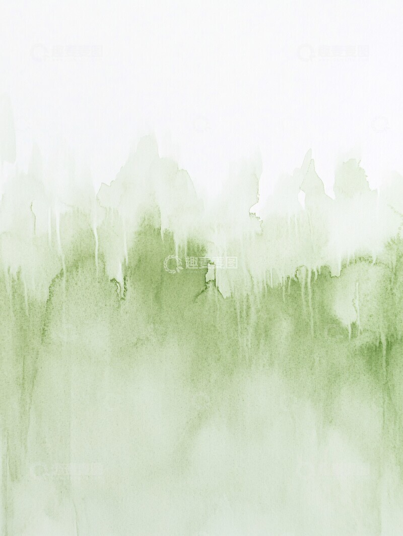 高清大图下载【趣麦麦图】浅绿渐变水彩