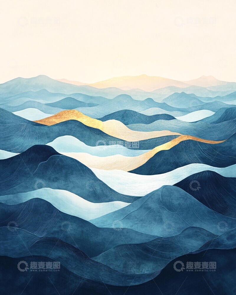 高清大图下载【趣麦麦图】波浪渐升渐落